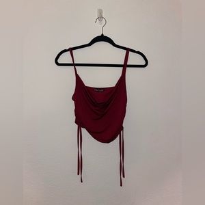 Burgundy Cotton Crop Top